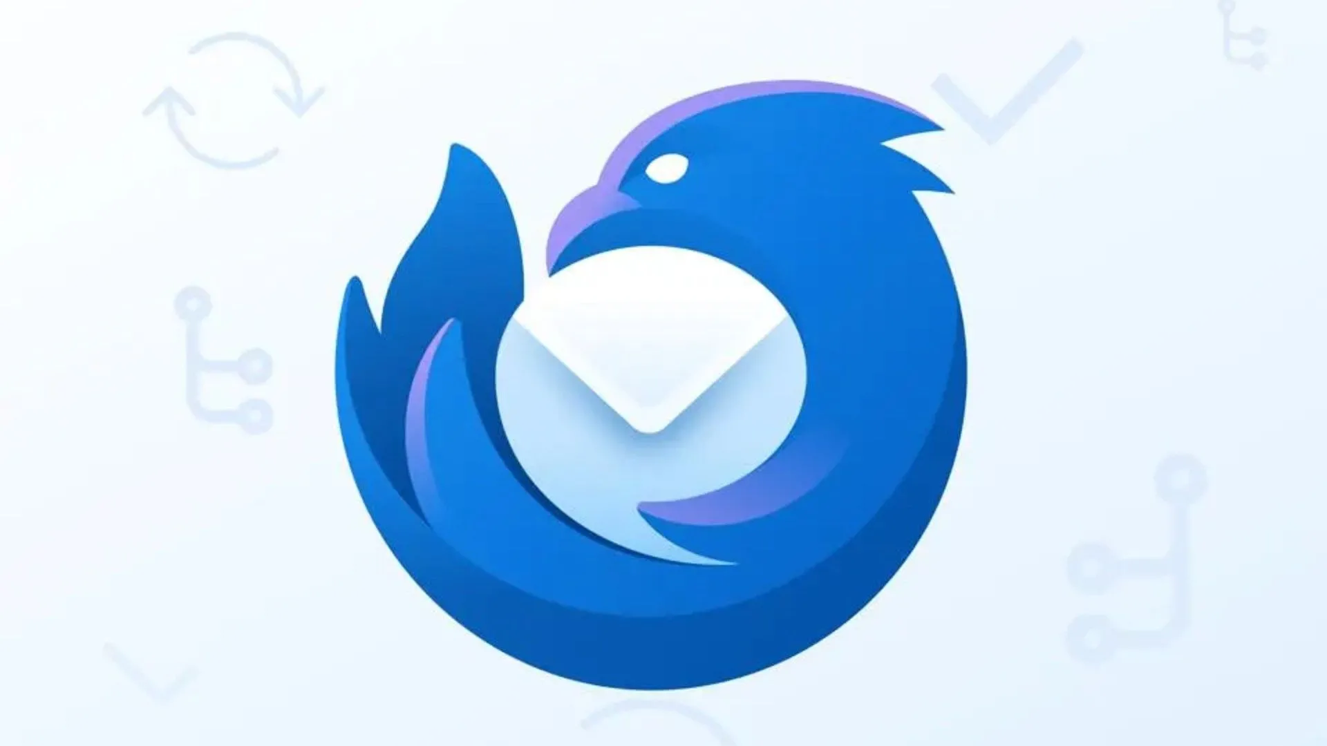 Logo Thunderbird Mail màu xanh dương trên nền trắng