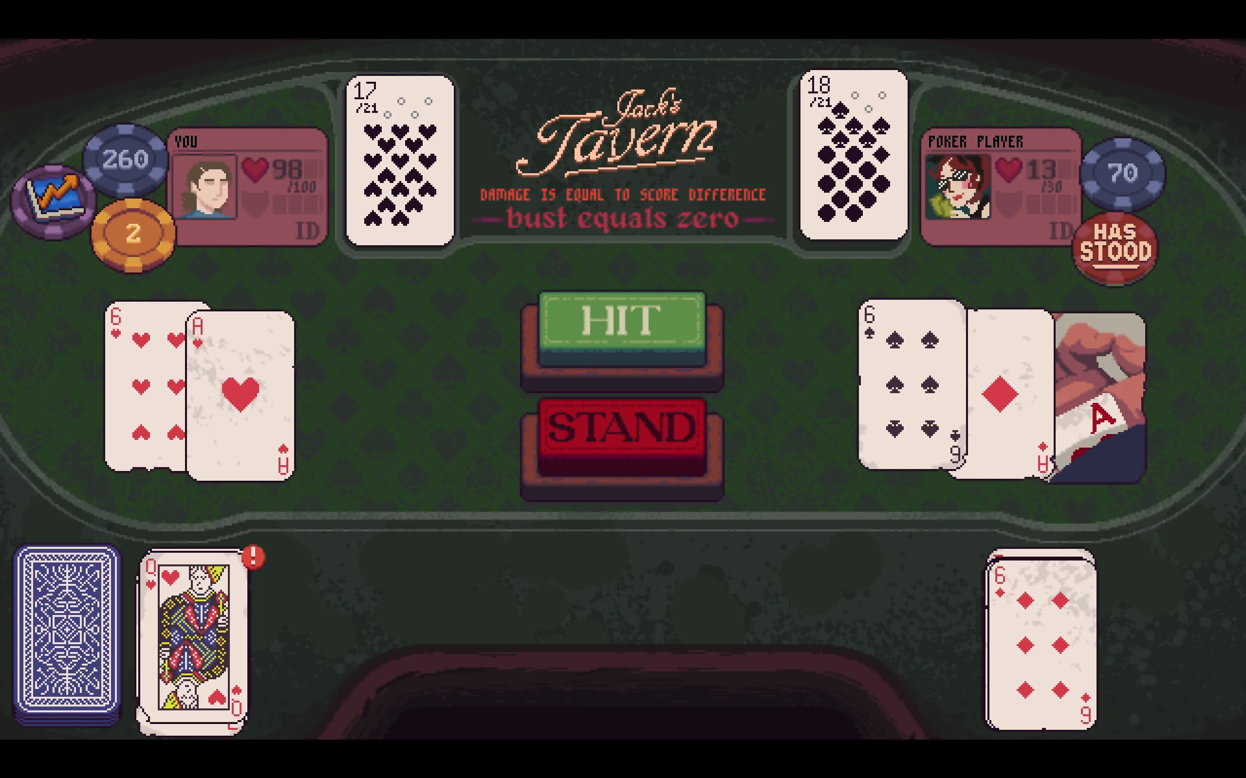 Lối chơi Dungeons &amp; Degenerate Gamblers với hệ thống chiến đấu dựa trên Blackjack