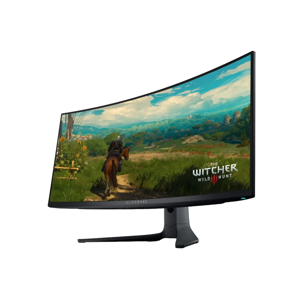 Màn hình Dell Alienware AW3423DWF góc nhìn từ phía sau.