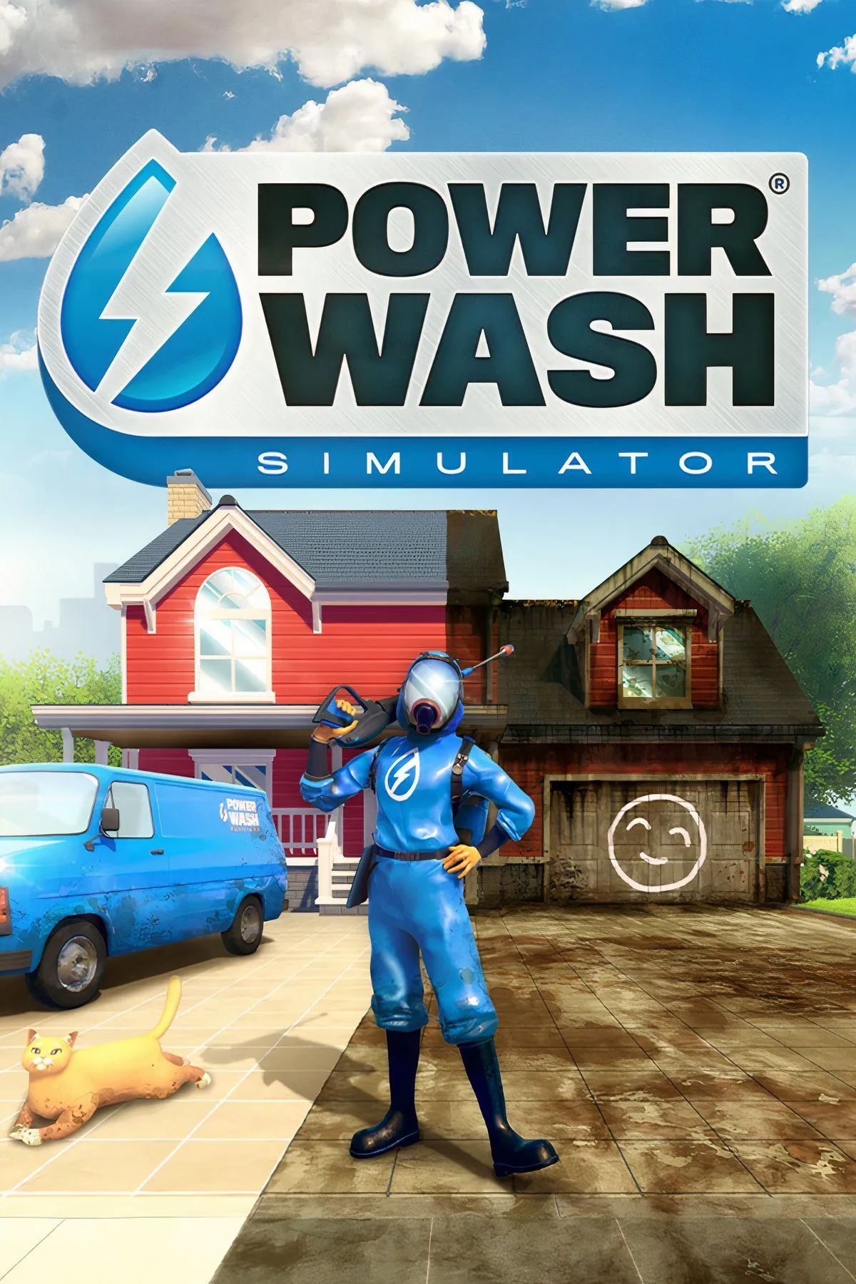 Màn hình hiển thị gameplay Powerwash Simulator VR, cho thấy các công cụ và khu vực cần làm sạch trong môi trường ảo.