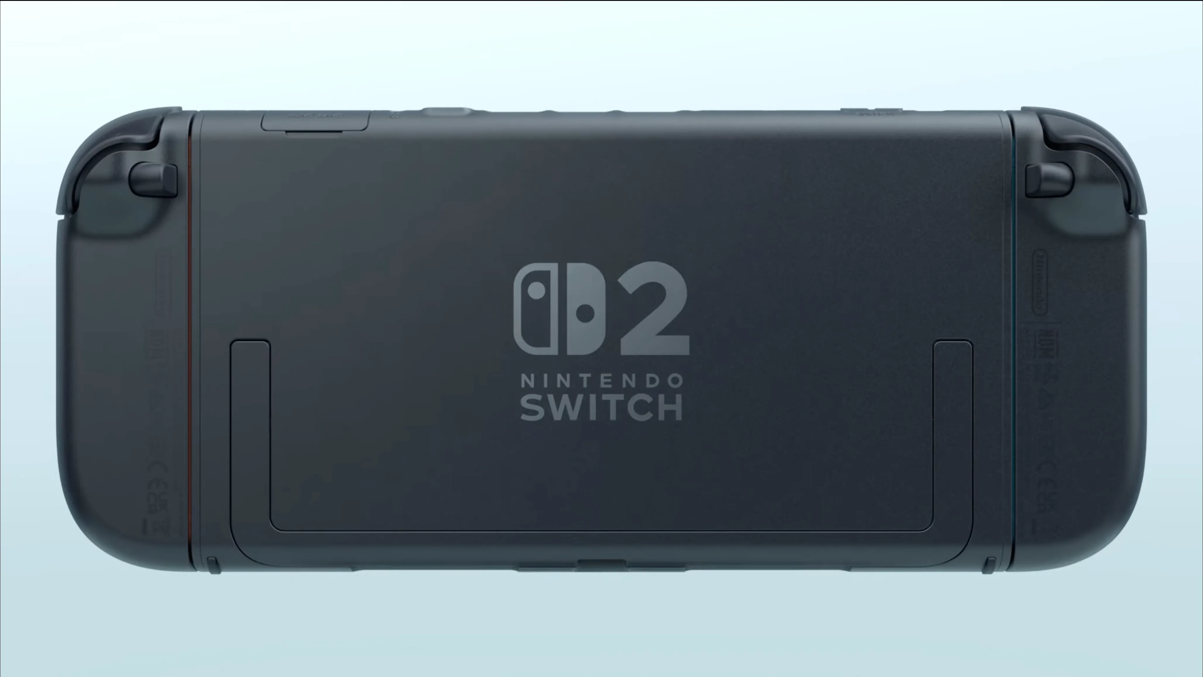 Mặt sau của console Nintendo Switch 2 với logo và các chi tiết hoàn thiện tinh xảo.