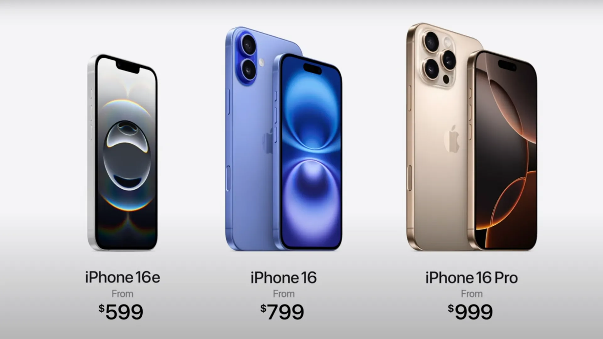 Mặt trước iPhone 16e màu xanh dương đậm hiển thị màn hình OLED và giao diện người dùng iOS.