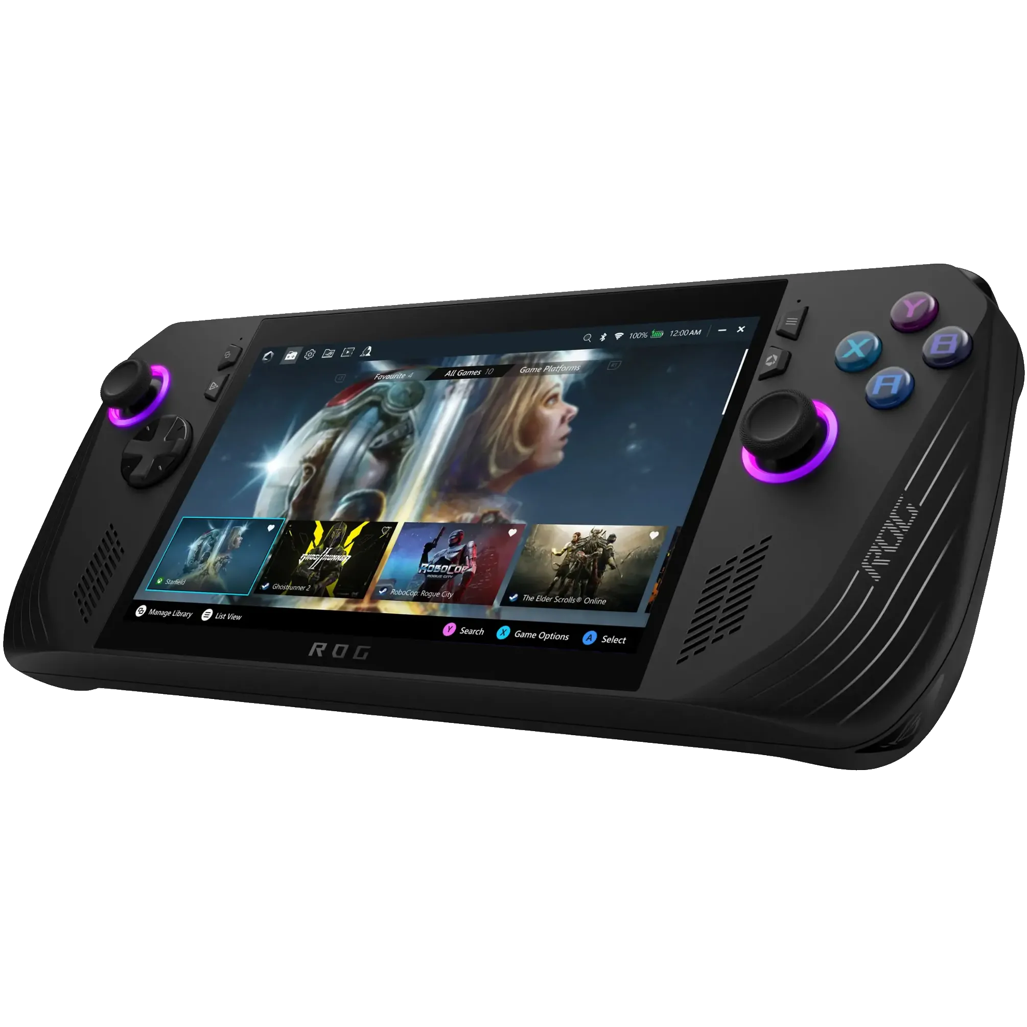 Máy chơi game PC cầm tay ASUS ROG Ally X màu đen, một đối thủ đáng gờm trong phân khúc handheld gaming hiệu năng cao