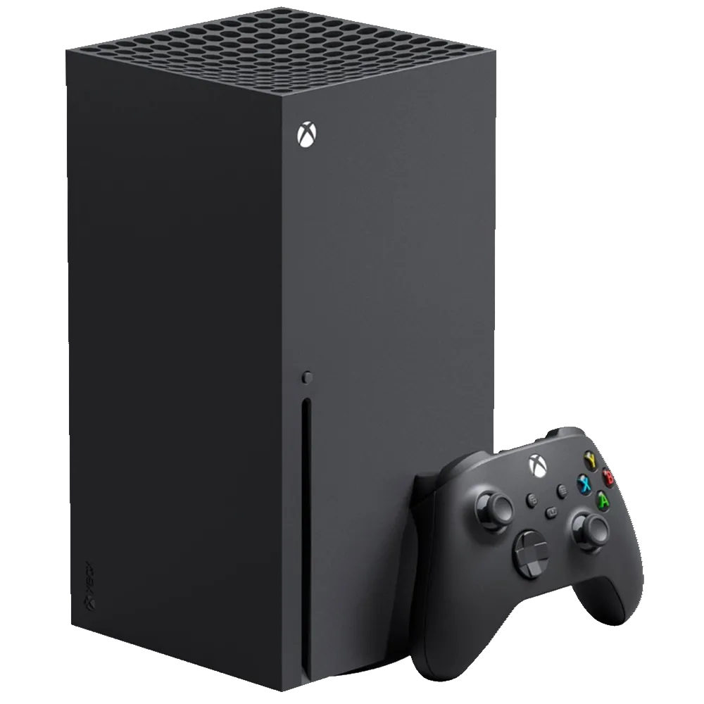Máy chơi game Xbox Series X màu đen, đại diện cho mẫu console mạnh mẽ nhất của Microsoft
