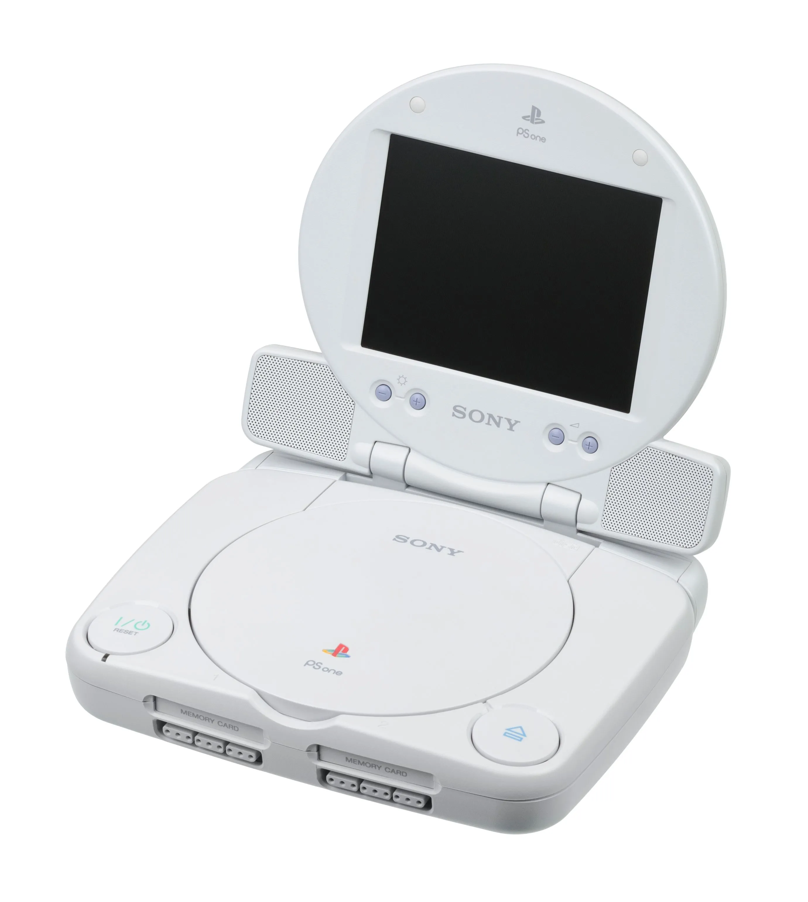Máy console PSOne của Sony với phụ kiện màn hình gắn ngoài chính hãng