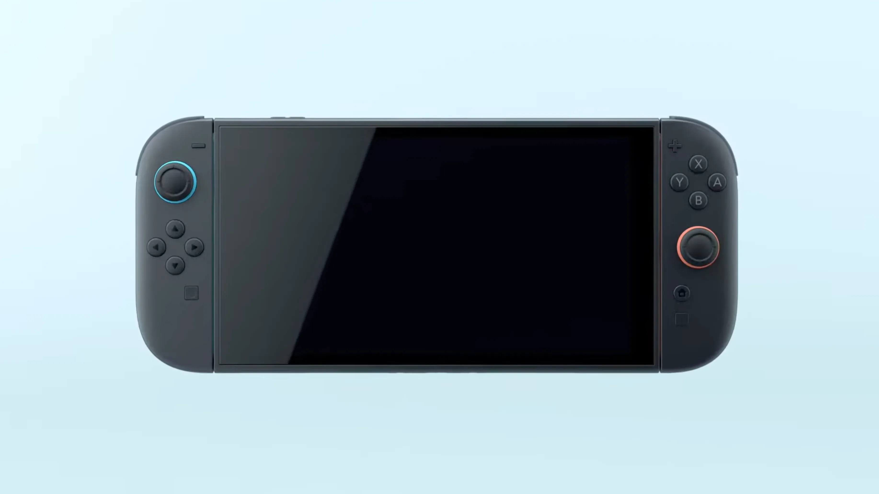 Máy Nintendo Switch 2 với màn hình lớn hơn và hai tay cầm Joy-Con được gắn vào thân máy.
