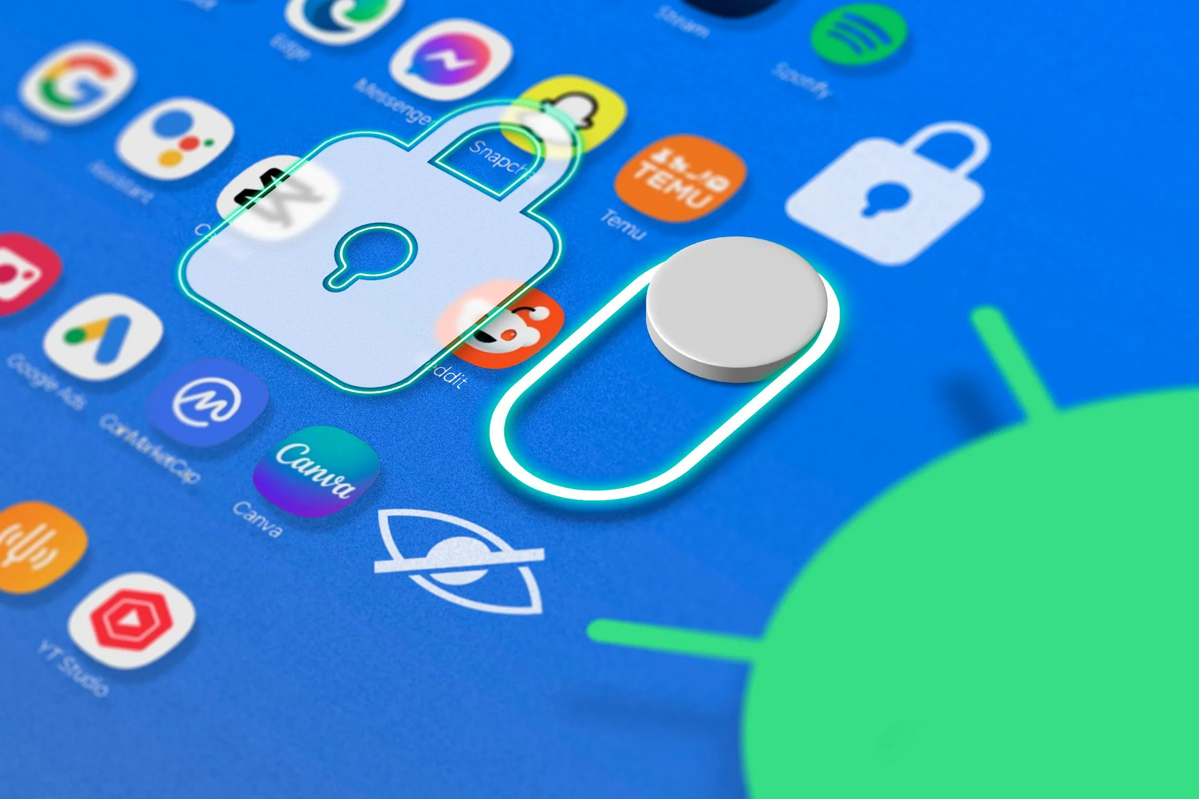 Minh họa cài đặt khóa hoặc ẩn ứng dụng trên Android, liên quan đến tính năng bảo mật ứng dụng WhatsApp.