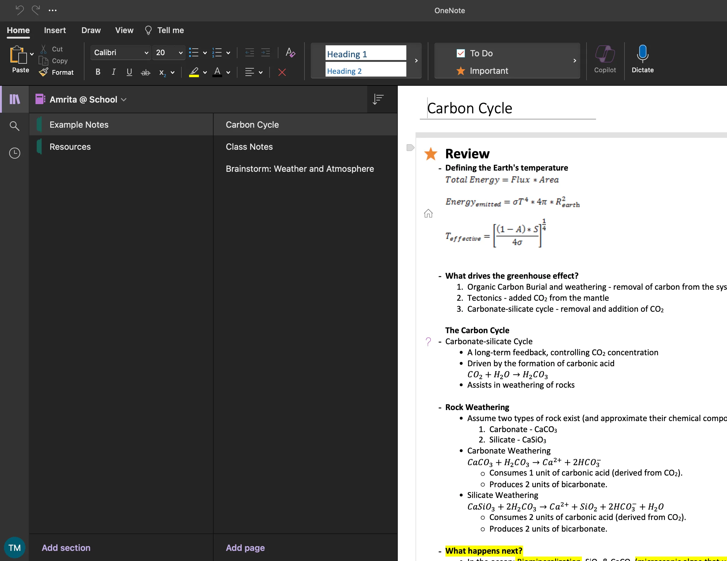 Minh họa cấu trúc tổ chức ghi chú với sổ tay, các phần và trang trong Microsoft OneNote