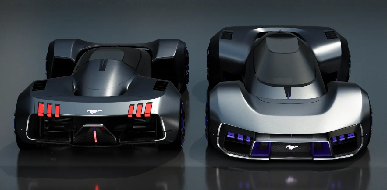Minh họa chi tiết một mẫu thiết kế Ford Mustang Concept sáng tạo từ sinh viên