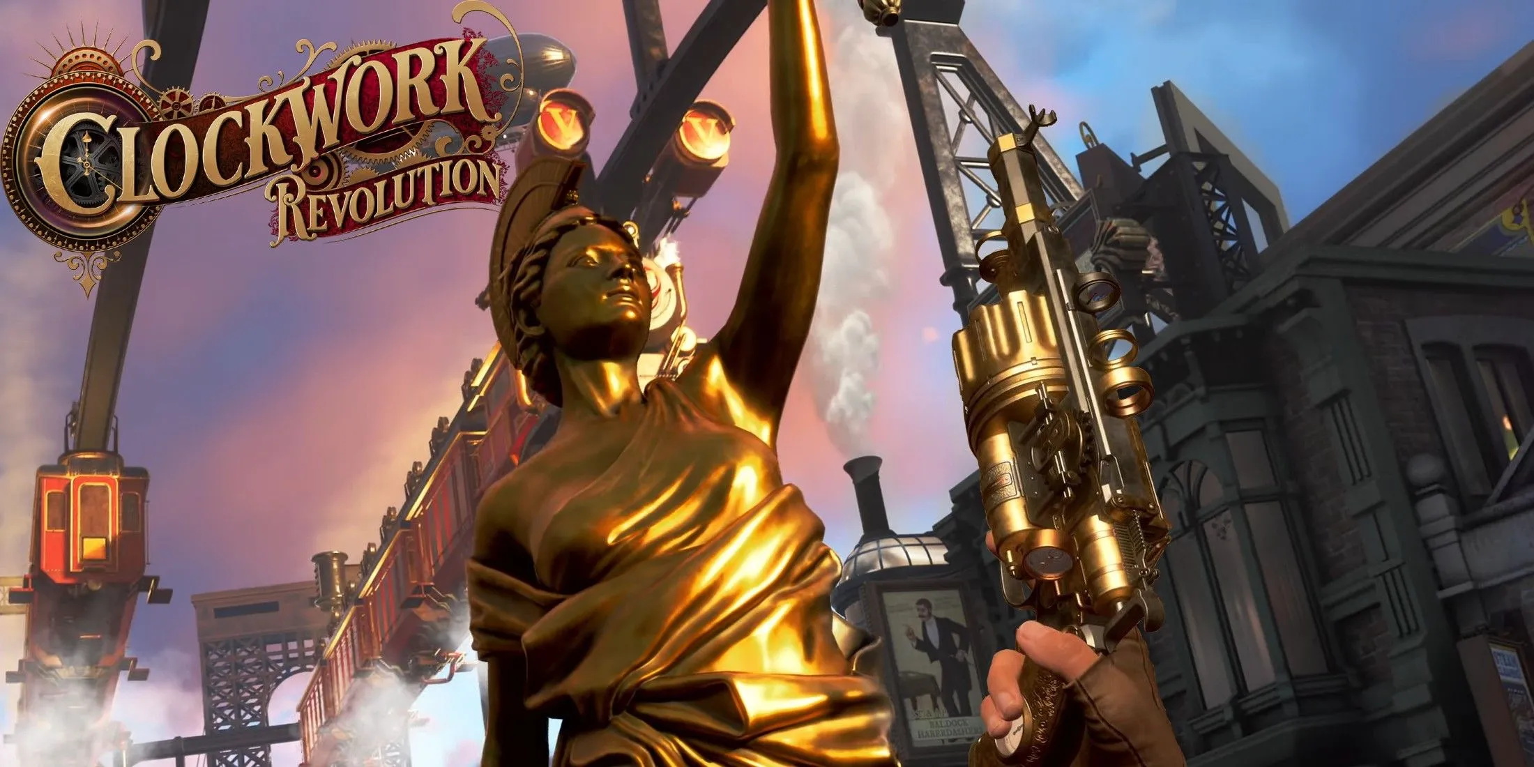 Một cảnh chiến đấu trong game Clockwork Revolution, thể hiện đồ họa sắc nét và thiết kế nhân vật cơ khí.