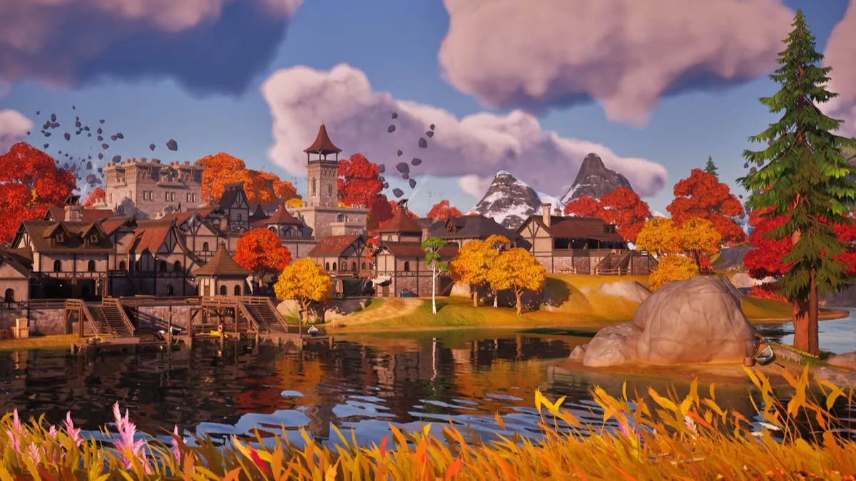 Một cảnh chiến đấu trong game Fortnite năm 2023, thể hiện đồ họa chi tiết và hiệu ứng ánh sáng ấn tượng nhờ được xây dựng trên Unreal Engine 5.1, minh họa sự phát triển hình ảnh của tựa game.