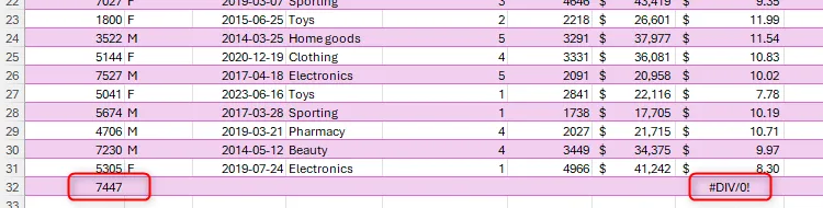 Một hàng mới được thêm vào cuối bảng Excel đã định dạng