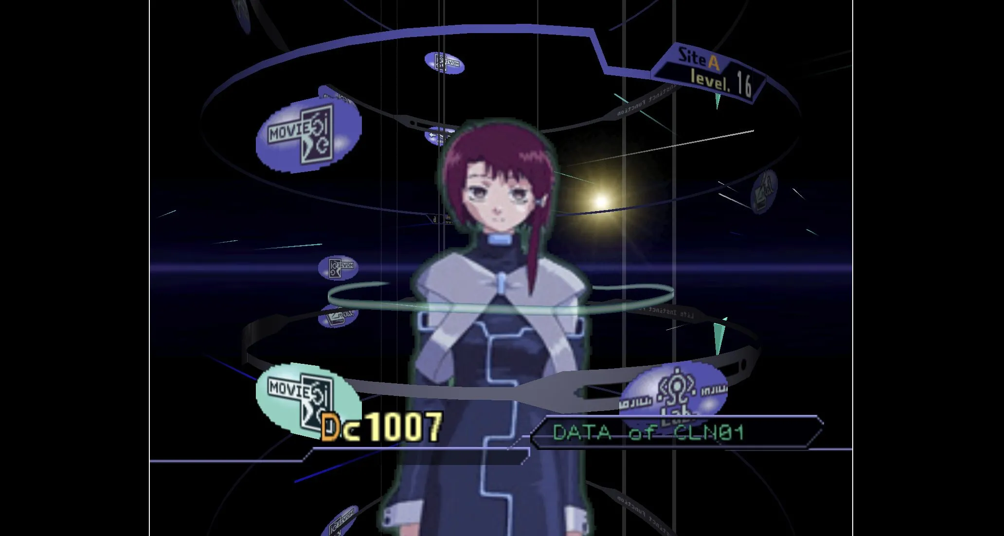 Một menu có Lain Iwakura trong lainTSX, bản port trình duyệt của game Serial Experiments Lain
