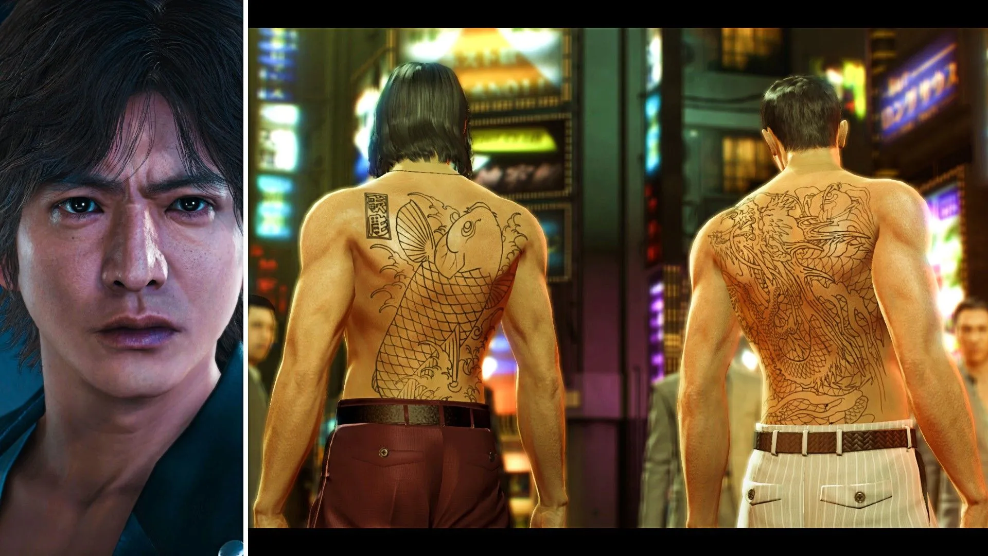 Nhân vật chính Judgment và hai nhân vật chính Yakuza 0