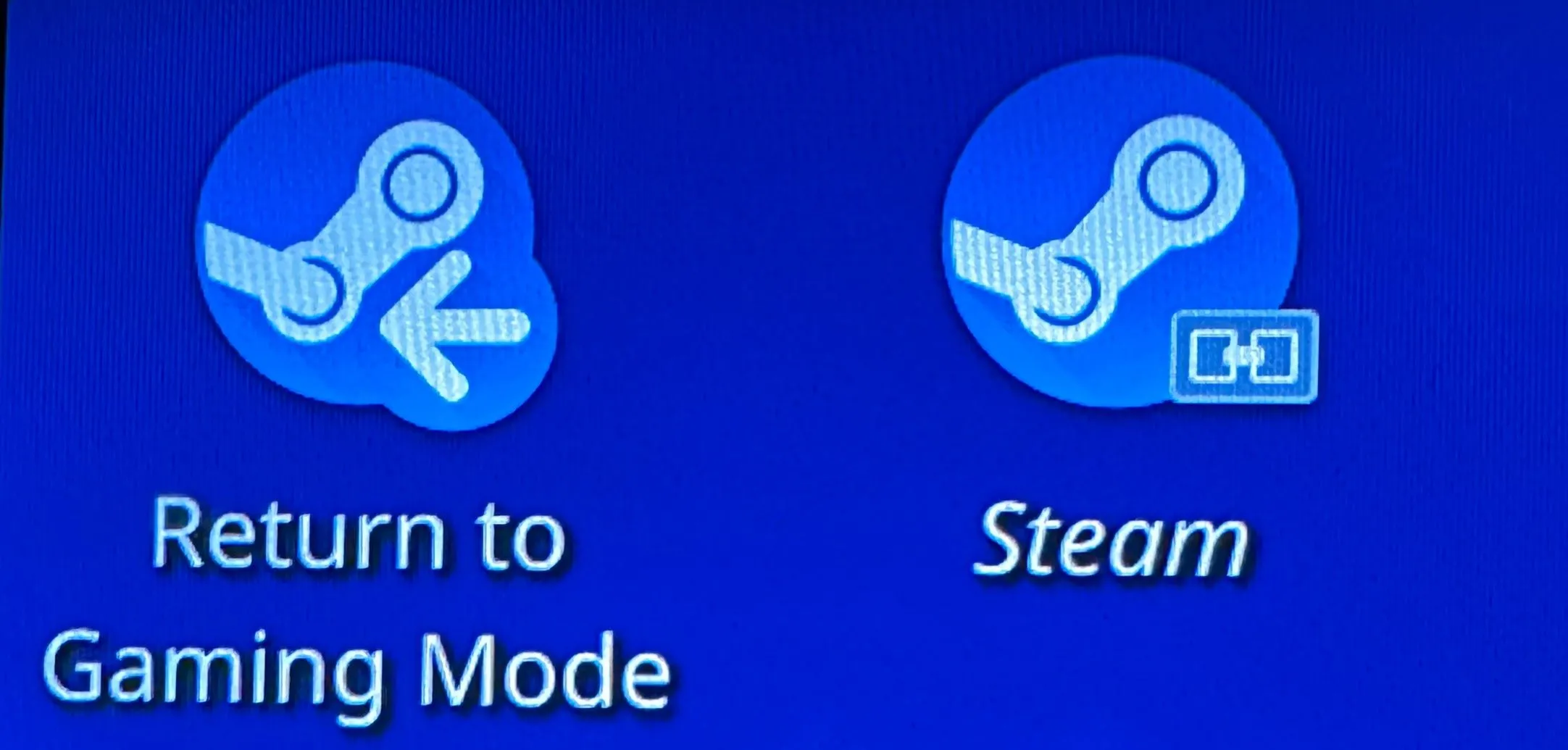 Nút Return to Gaming Mode trên màn hình desktop của SteamOS
