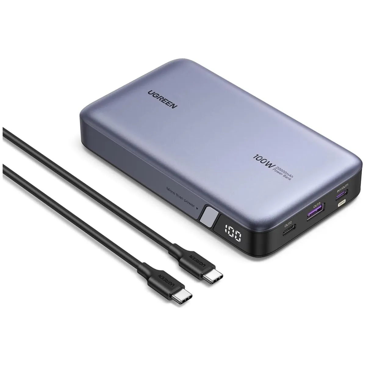 Pin sạc dự phòng Ugreen 20.000mAh hỗ trợ sạc nhanh hai chiều 100W, giải pháp sạc di động lý tưởng cho Chromebook.