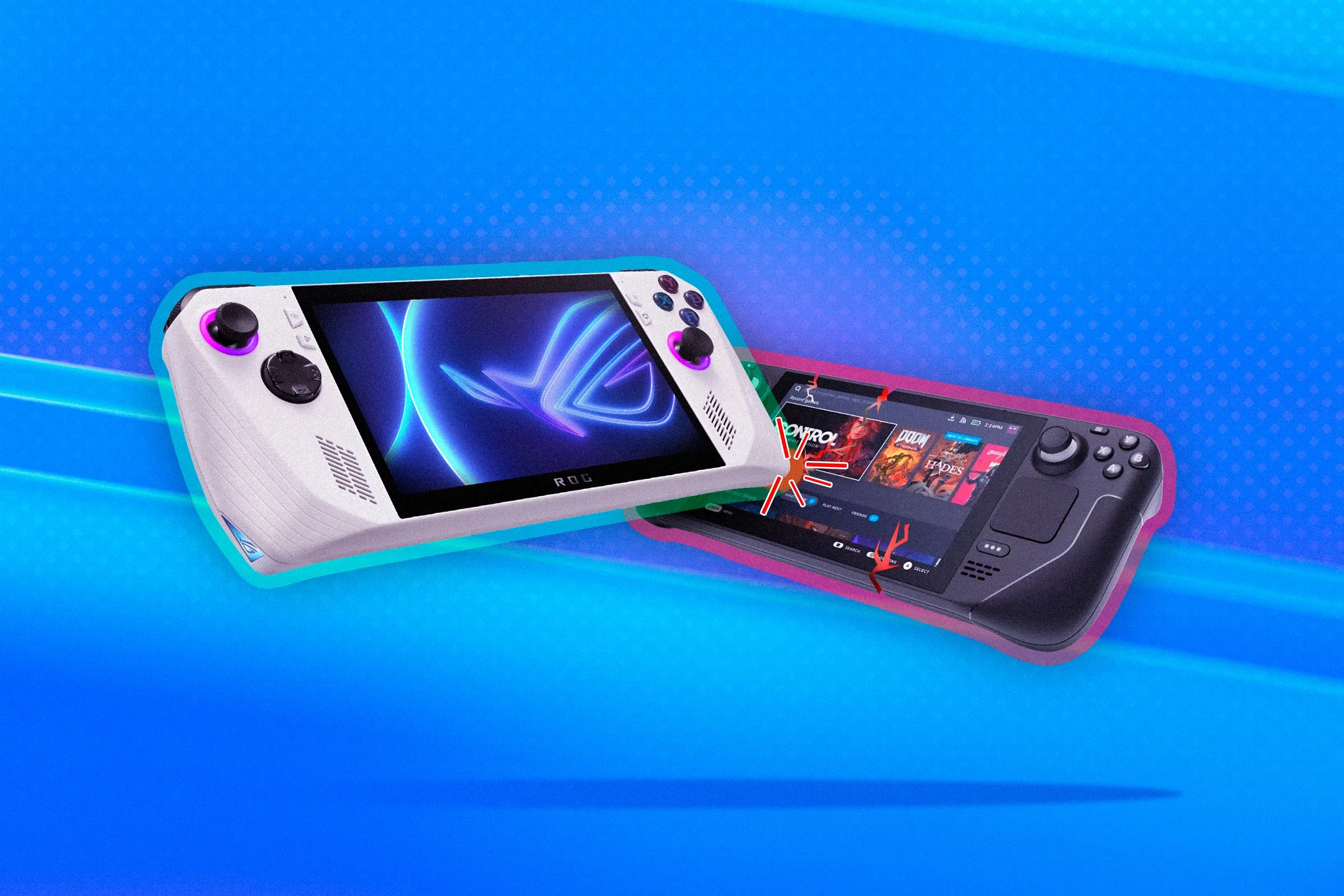 ROG Ally và Steam Deck cạnh tranh trong phân khúc máy chơi game cầm tay mạnh mẽ.