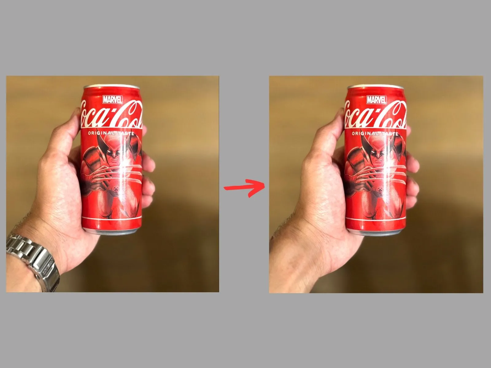 Sử dụng công cụ Clean Up để xóa đồng hồ đeo tay khỏi ảnh trong ứng dụng Photos trên macOS.