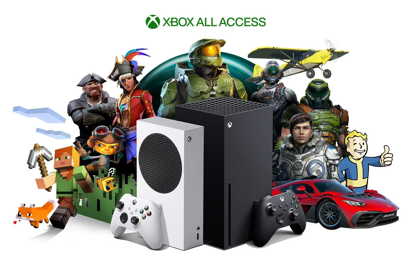 Tài liệu quảng cáo Game Pass minh họa đa dạng các tựa game nổi bật của Xbox như Halo, Minecraft, Doom và Fallout, nhấn mạnh giá trị của dịch vụ đăng ký gaming của Microsoft
