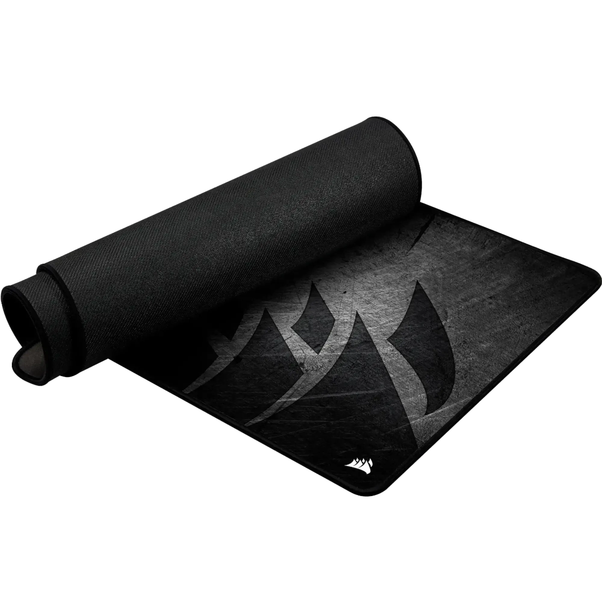 Tấm lót chuột CORSAIR MM350 PRO Extended XL được cuộn lại, thể hiện độ dày và chất liệu cao cấp.