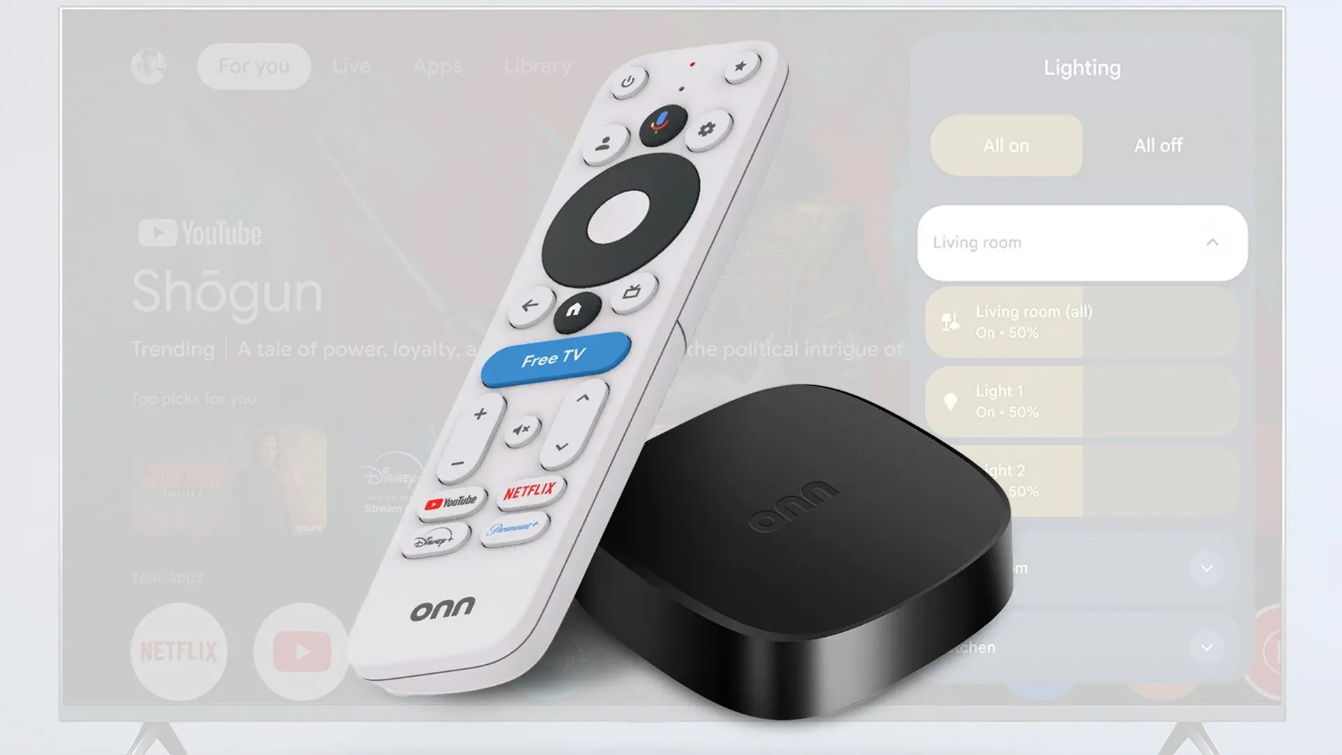 Thiết bị Onn 4K Plus Google TV Streamer của Walmart, giải pháp giải trí TV thông minh giá rẻ.