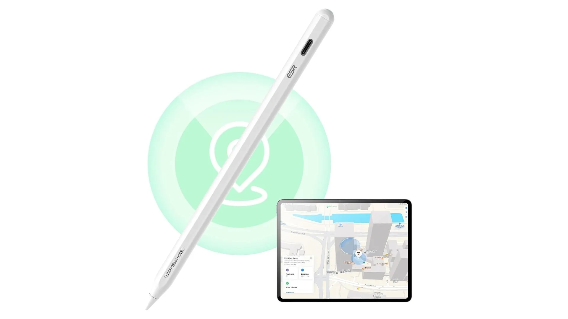 Tính năng Find My trên ESR Geo Digital Pencil giúp định vị bút cảm ứng bị thất lạc