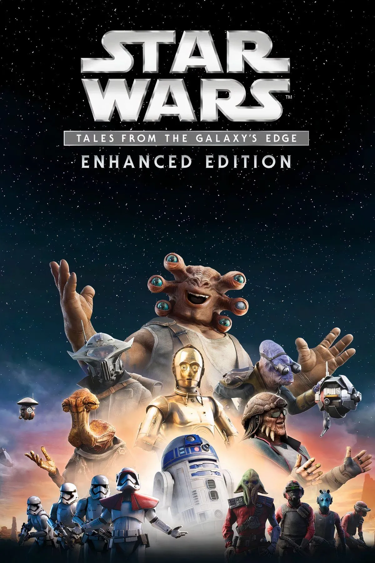 Tổng hợp các hình ảnh từ Star Wars: Tales from the Galaxy’s Edge - Enhanced Edition, hiển thị gameplay và nhân vật.