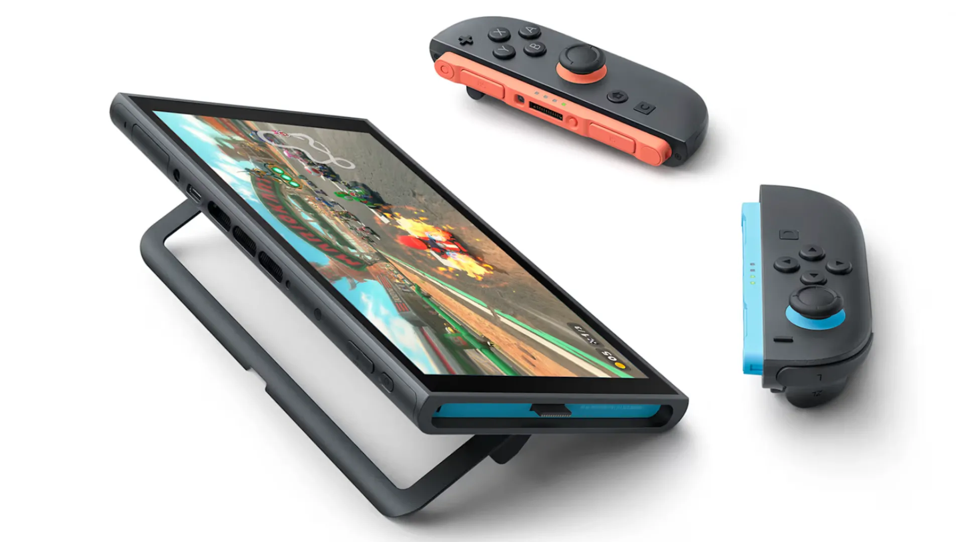 Tổng quan mặt sau và các cổng kết nối của Nintendo Switch 2, bao gồm hai cổng USB tiện lợi.