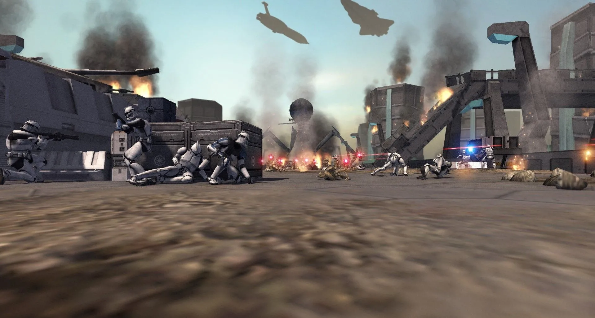Trận chiến mặt đất ác liệt trên hành tinh Christophsis, diễn ra trong mod Galaxy at War của Men at War: Assault Squad 2.