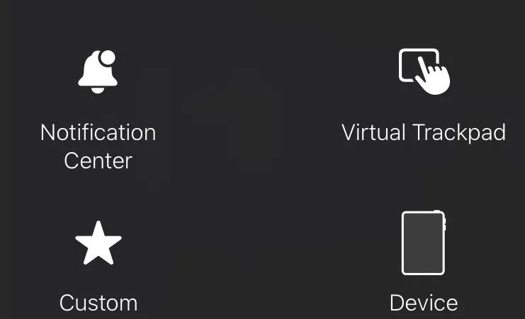 Truy cập Trackpad Ảo thông qua menu AssistiveTouch trên iPad.