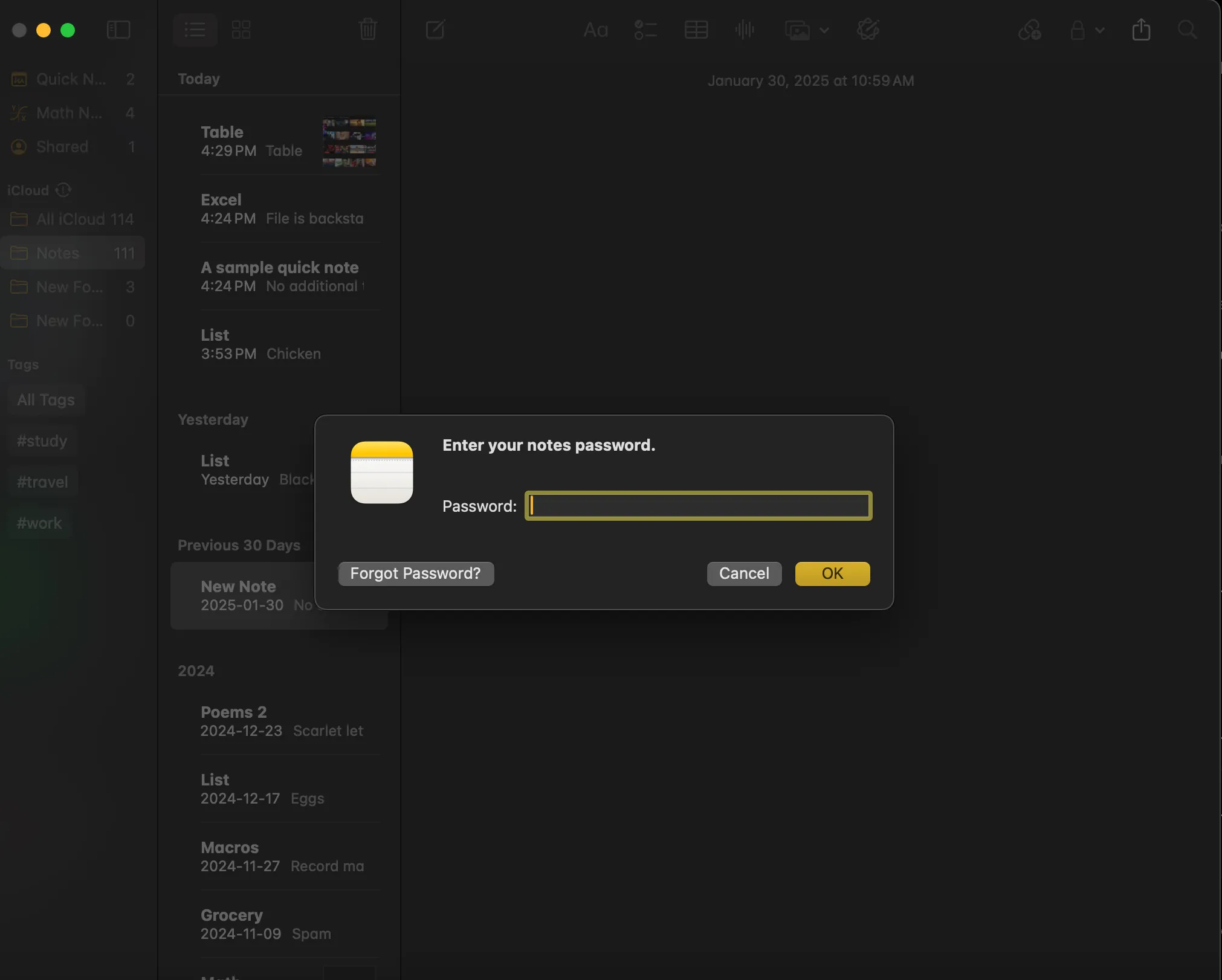 Tùy chọn khóa ghi chú cá nhân bằng mật khẩu trong ứng dụng Apple Notes