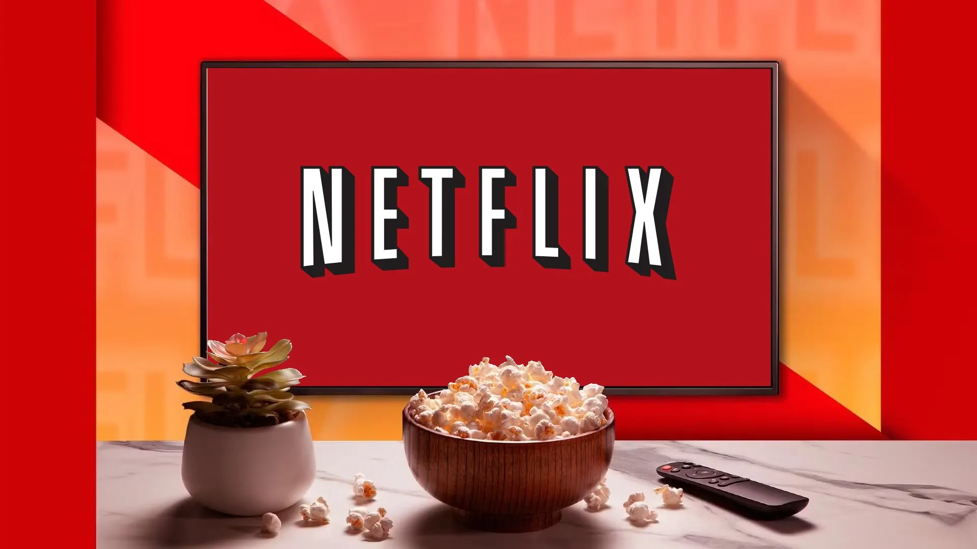 TV hiển thị logo Netflix cũ, tượng trưng cho sự chuyển dịch từ HTPC sang streaming trực tuyến.