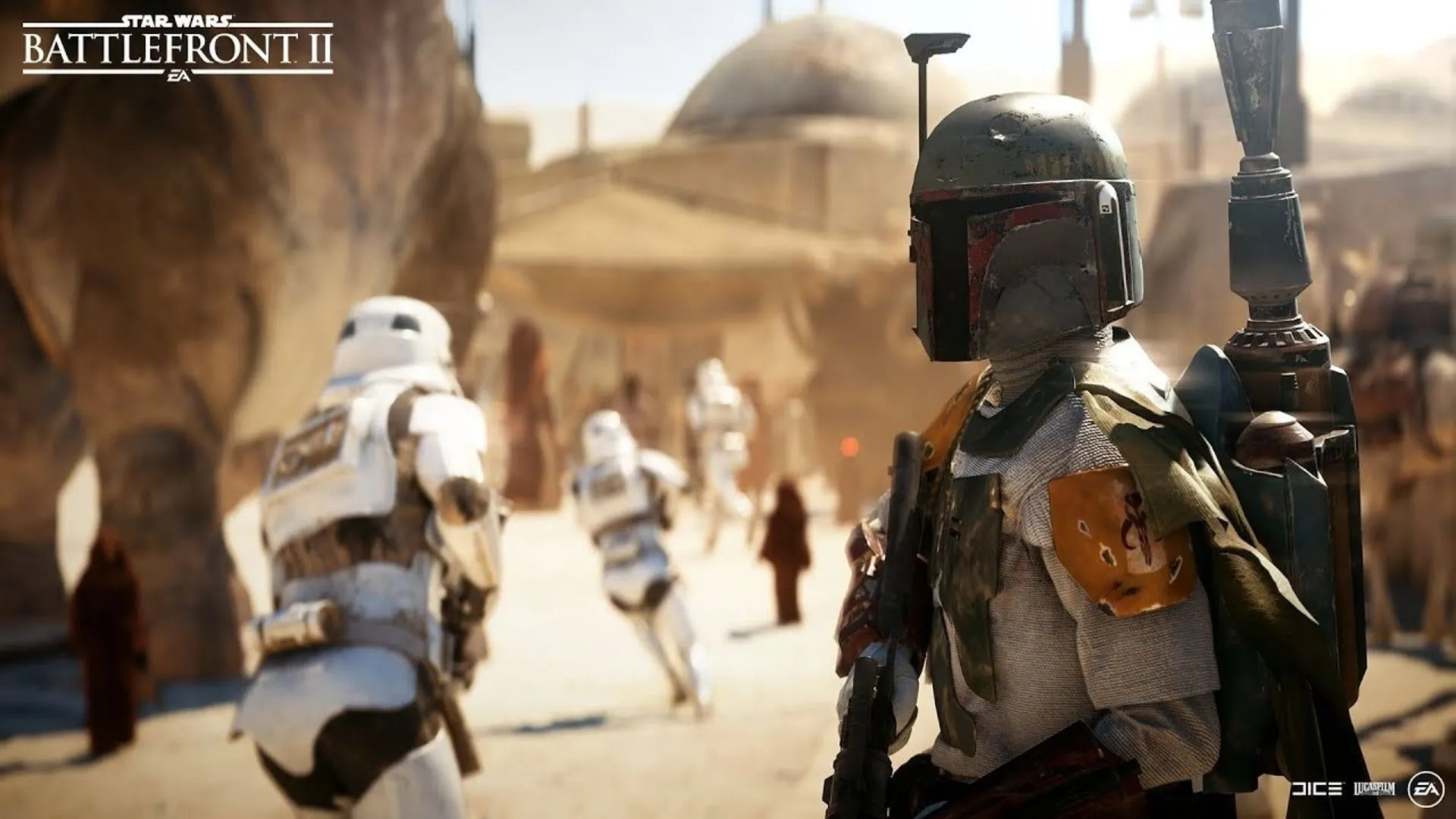 Boba Fett sử dụng jetpack trong Star Wars Battlefront II