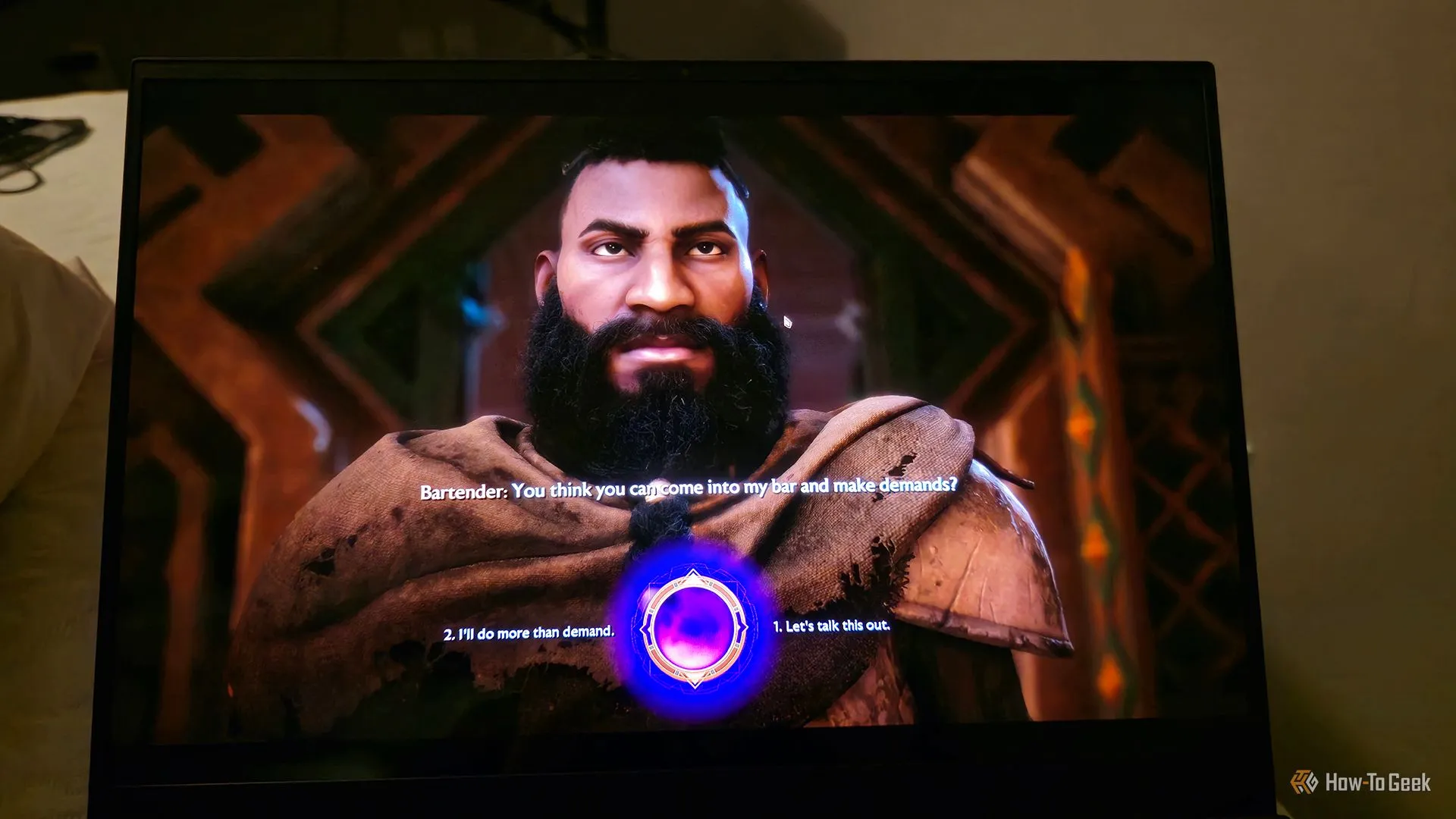 Chiếc laptop Razer Blade 16 chơi Dragon Age: The Veilguard, minh họa cho cốt truyện game AAA thiếu hấp dẫn