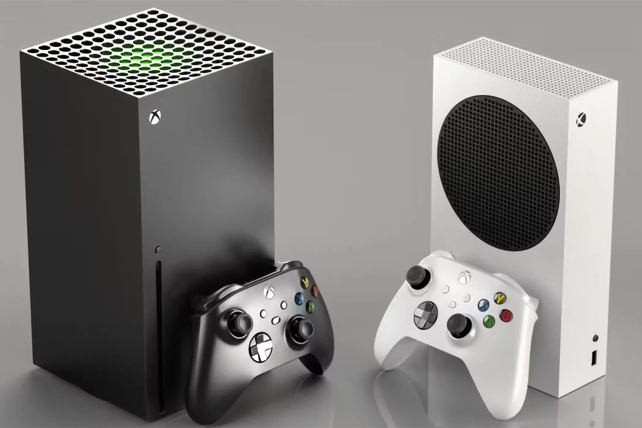 Hình ảnh hai phiên bản console Xbox Series X và Xbox Series S đặt cạnh nhau, đại diện cho lựa chọn phần cứng truyền thống so với trải nghiệm cloud gaming.