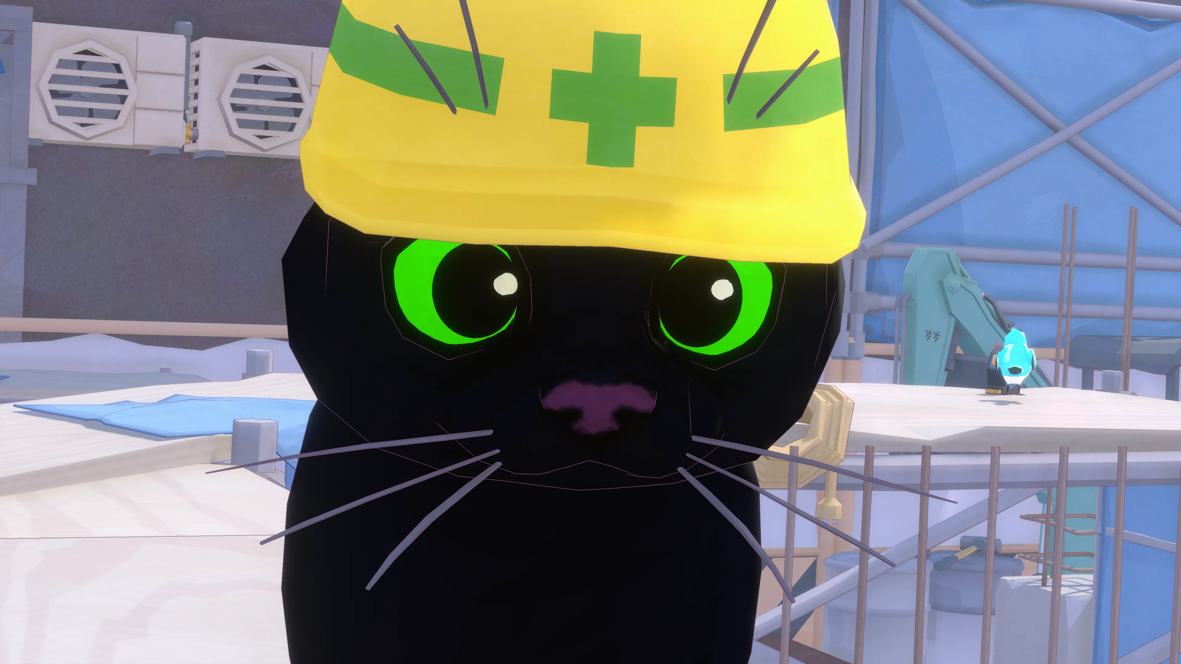 Hình ảnh minh họa chú mèo đáng yêu trong bối cảnh thành phố lớn, thể hiện sự đa dạng của thế giới game di động.