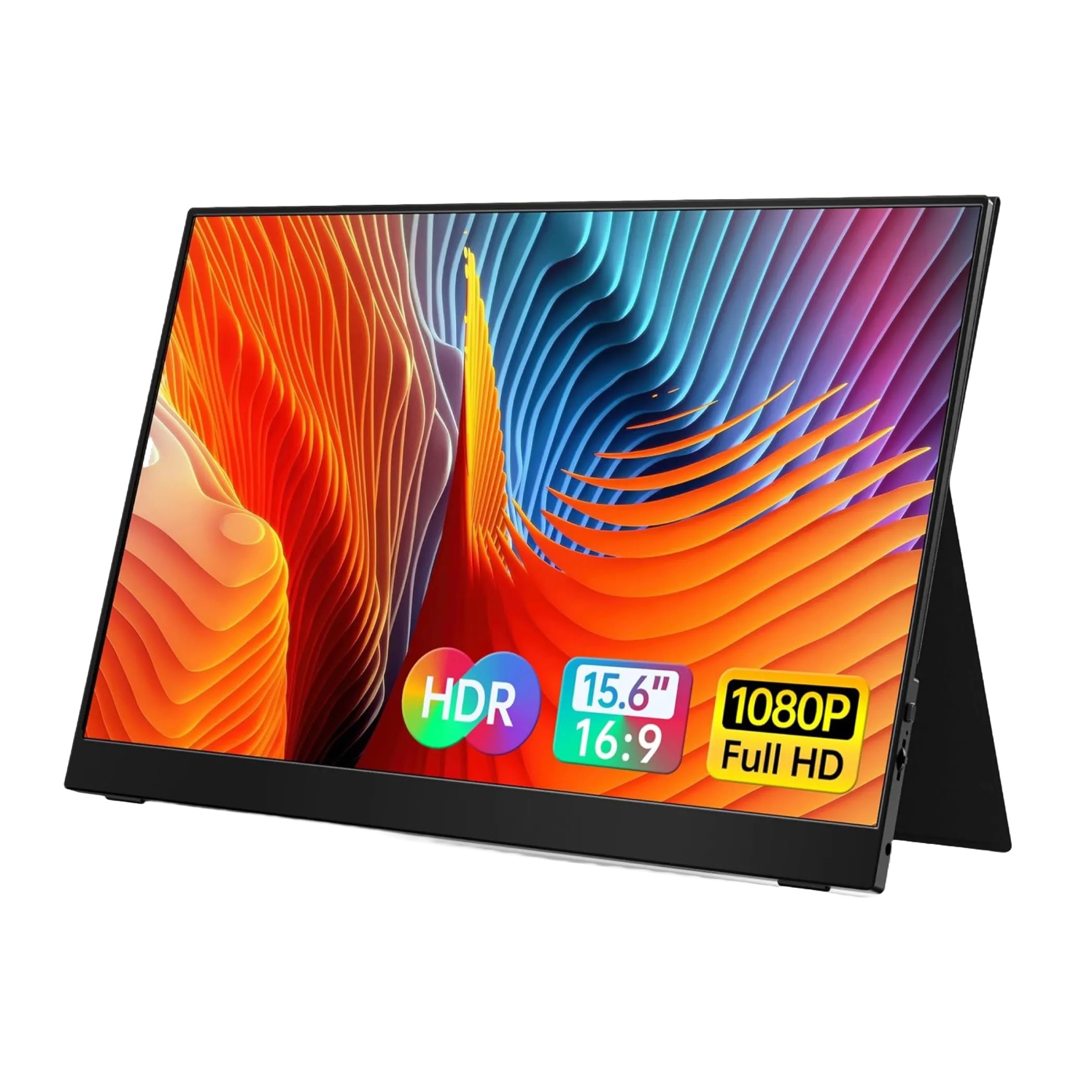 Màn hình di động VILVA 15.6 inch màu đen, hiển thị game từ máy chơi game cầm tay với chất lượng sắc nét.