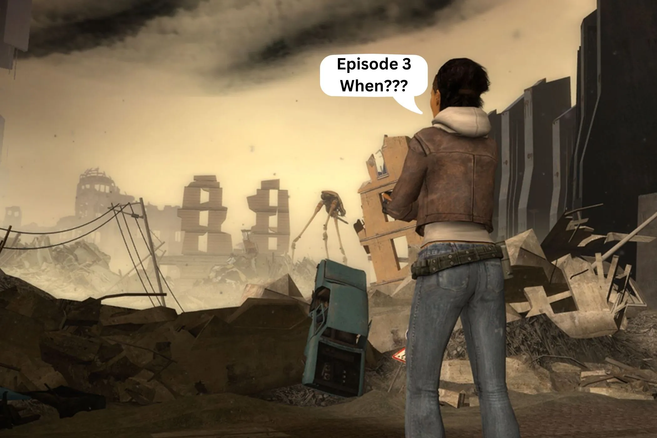 Nhân vật Gordon Freeman trong Half-Life thể hiện sự chờ đợi mòn mỏi cho Half-Life 3 (Episode 3).