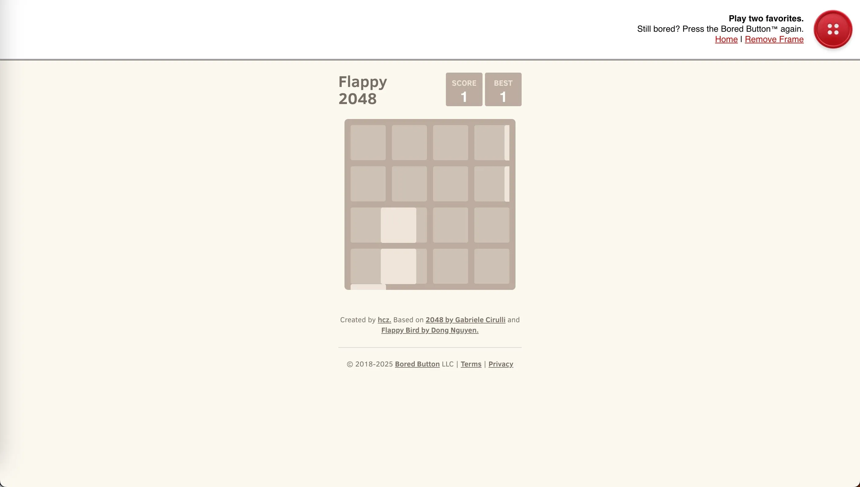 Nút Bored Button: Nút đỏ lớn trên nền tảng Bored Button, dẫn đến các trò chơi và trải nghiệm giải trí giải trí ngẫu nhiên.