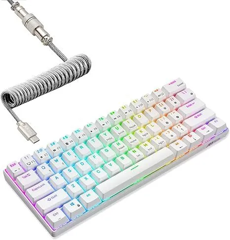 Bàn phím cơ RK ROYAL KLUDGE RK61 60% với cáp xoắn đi kèm, một lựa chọn tiết kiệm
