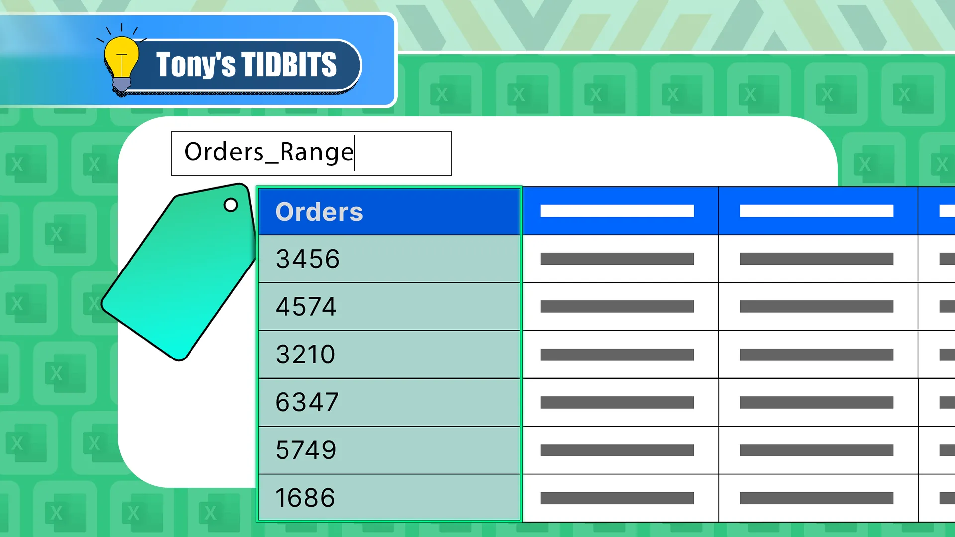 Bảng Excel với dải ô tiêu đề trò chơi được đặt tên là 'Games', chuẩn bị cho việc tạo danh sách thả xuống Data Validation.