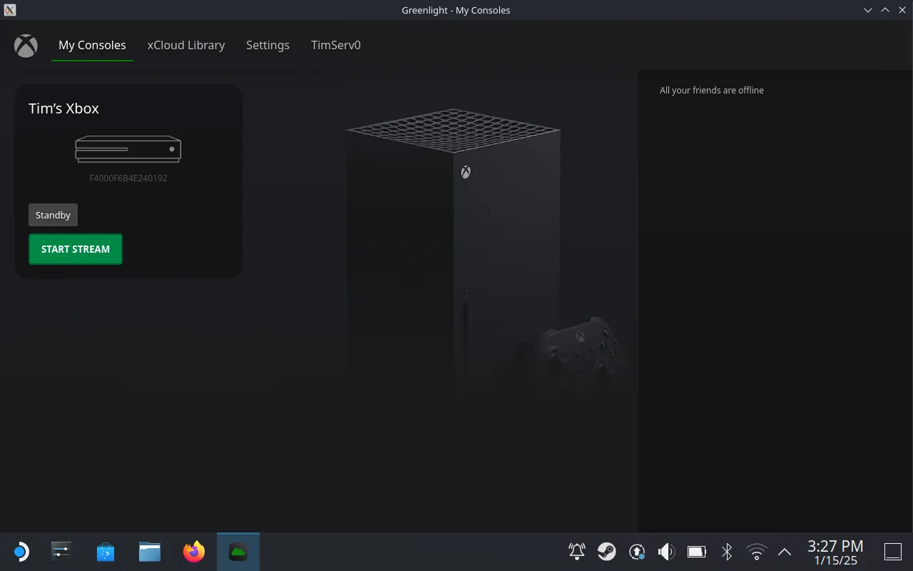 Bắt đầu Stream game Xbox với tài khoản của bạn trên Greenlight.