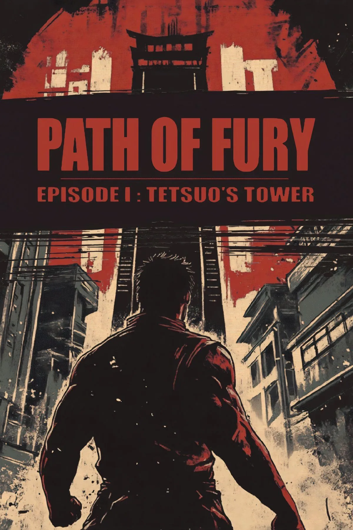 Bìa game Path of Fury - Episode I: Tetsuo's Tower, giới thiệu tựa game hành động võ thuật VR với đồ họa PlayStation 1 đầy ấn tượng.