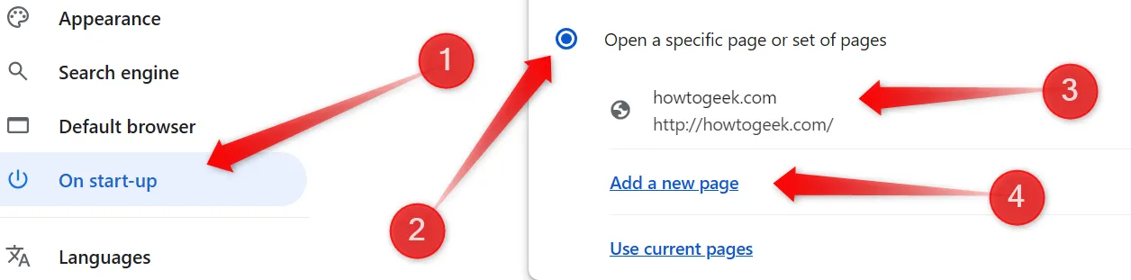 Cấu hình trang khởi động tùy chỉnh cho Google Chrome để mở các website yêu thích