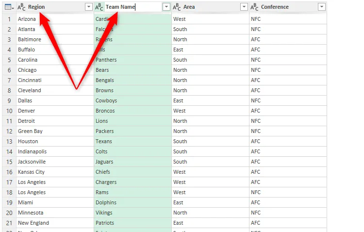 Đổi tên cột trong Power Query Editor của Excel