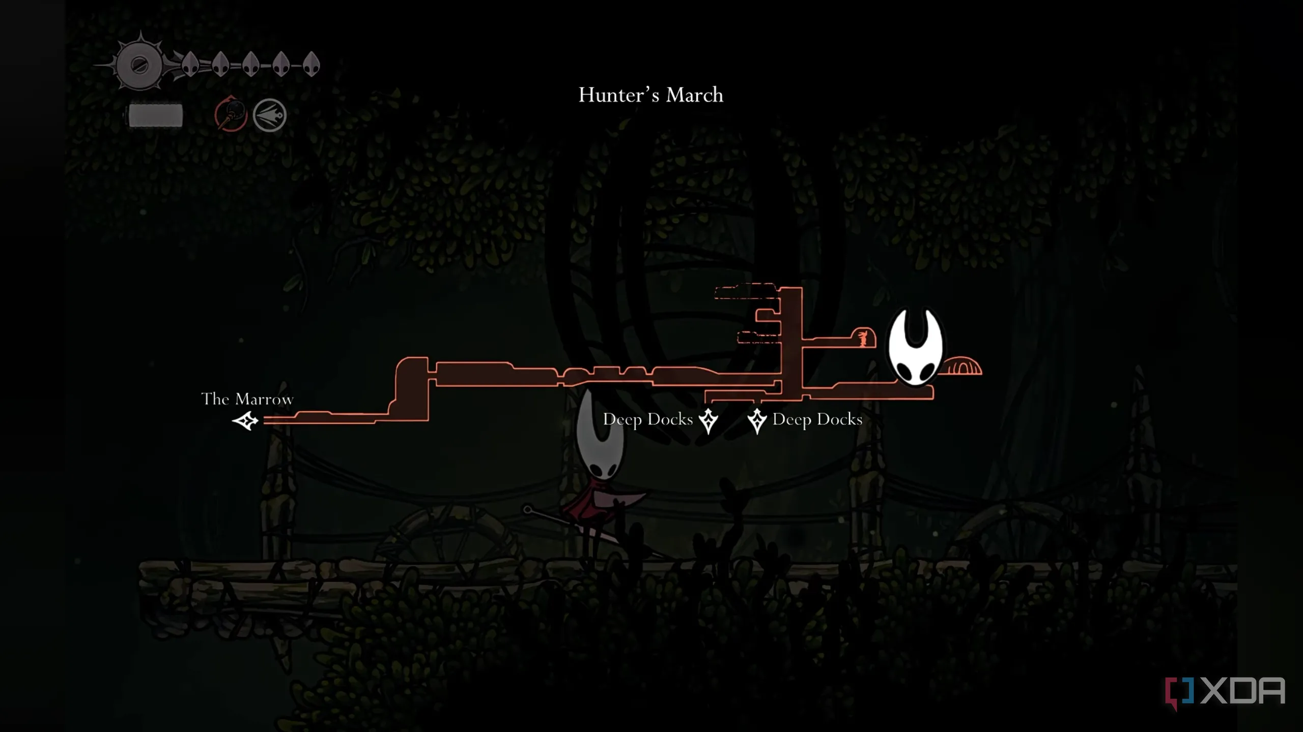 Giao diện mod AutoMap của Hollow Knight Silksong, hiển thị bản đồ tự động cập nhật khi di chuyển