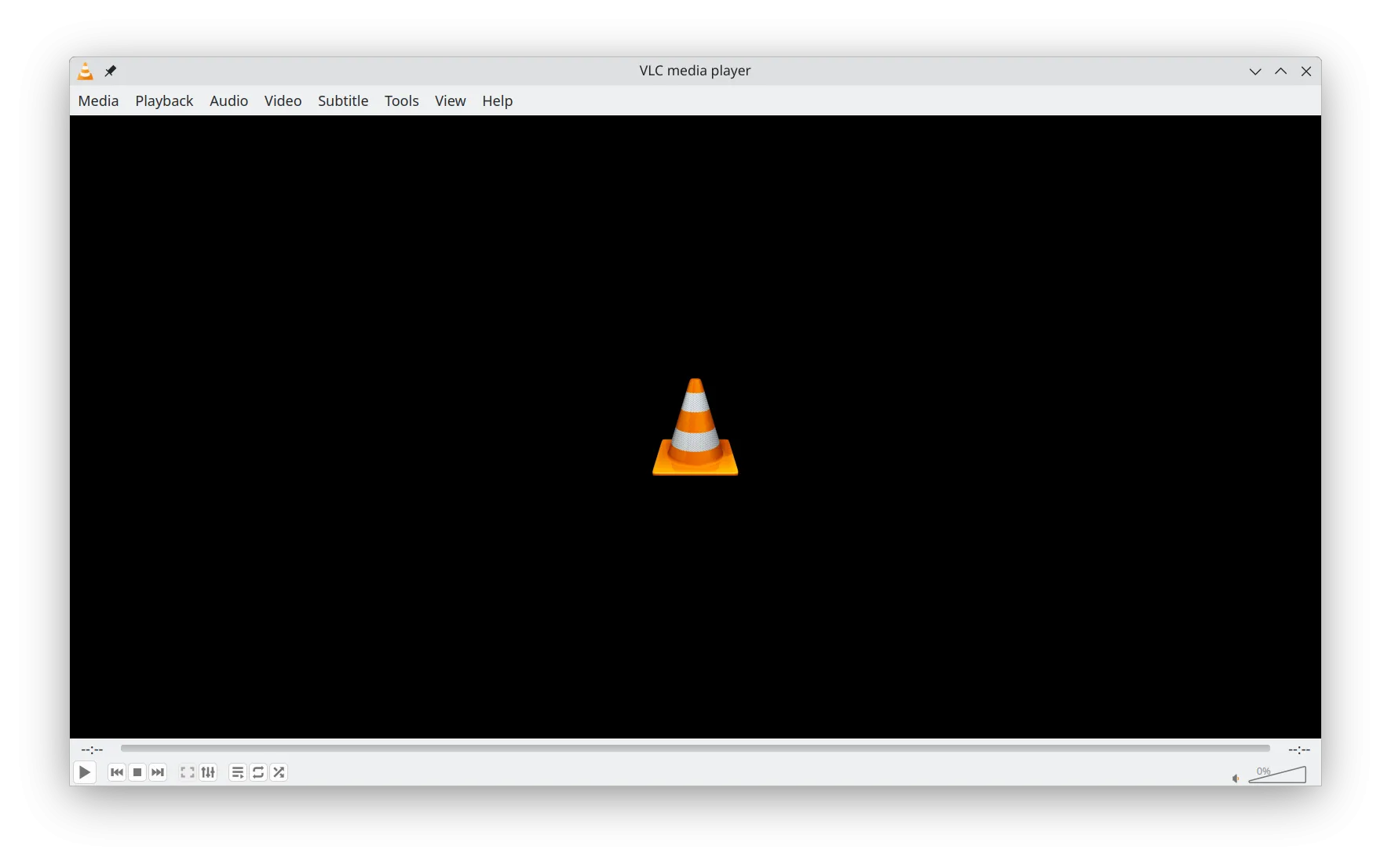 Giao diện trình phát đa phương tiện VLC Media Player với biểu tượng hình nón quen thuộc