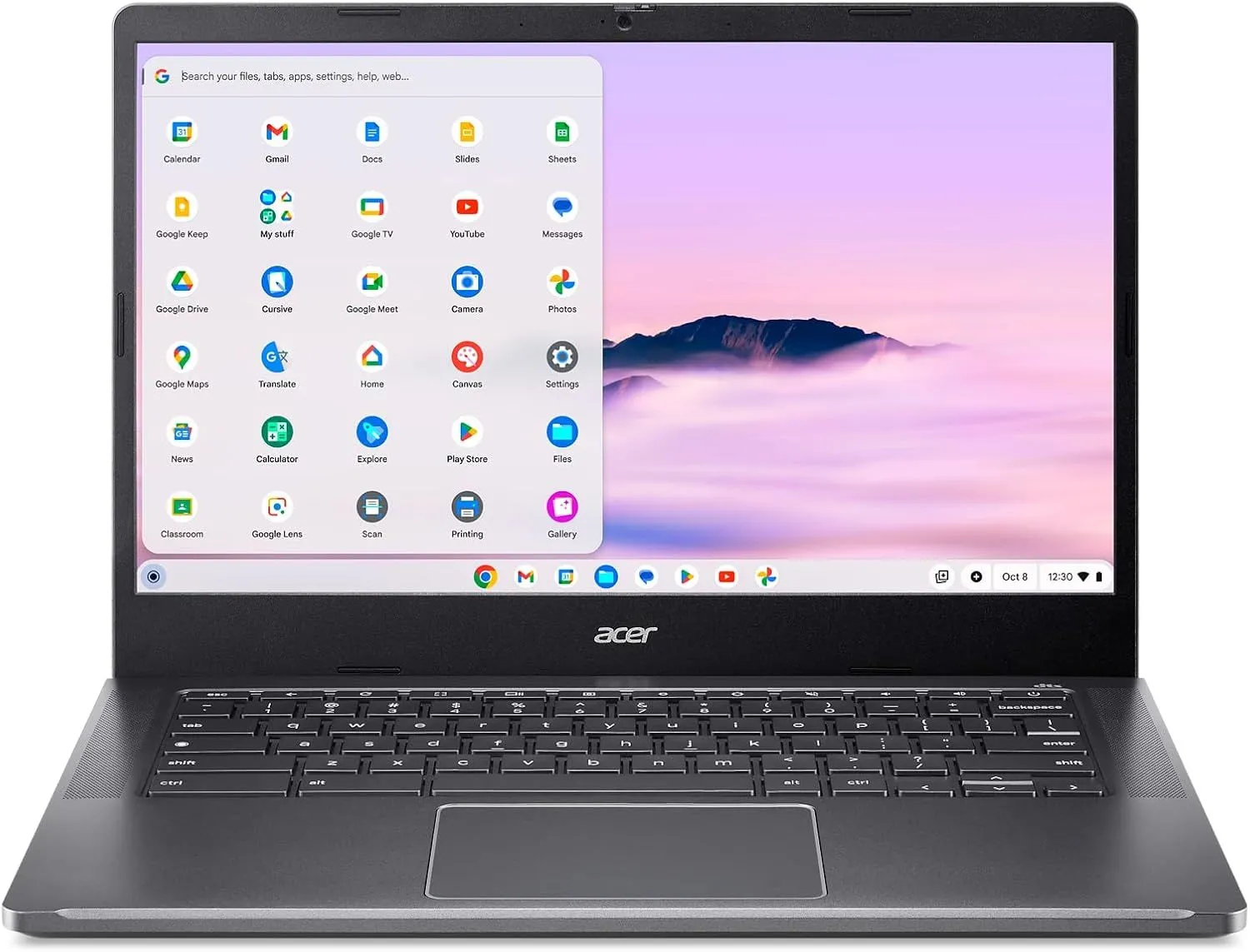 Hình ảnh chiếc laptop Acer Chromebook Plus 514, một trong những thiết bị tương thích chơi Steam.