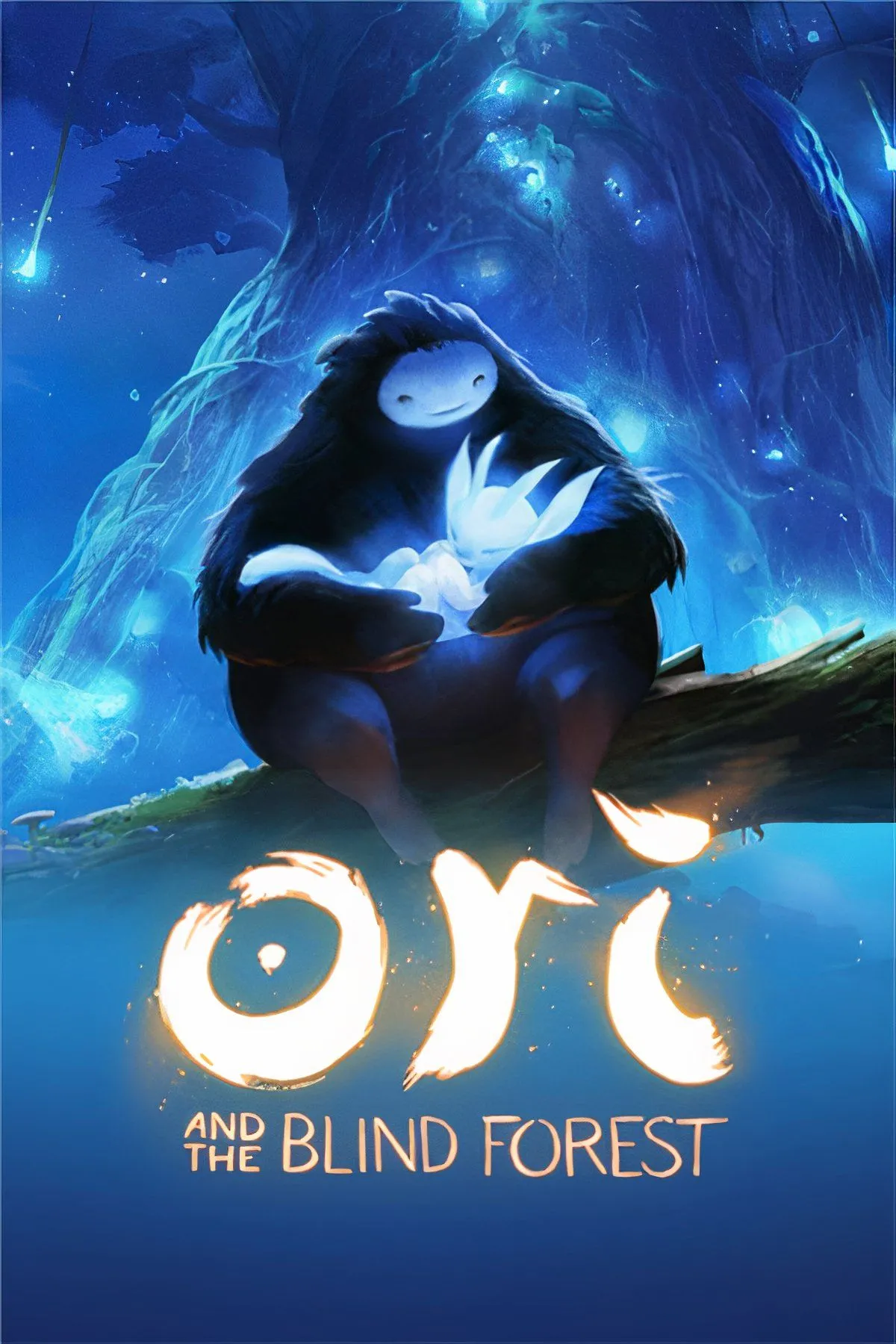 Linh hồn Ori với ánh sáng rực rỡ trong khu rừng Nibel, thể hiện đồ họa đẹp của Ori and the Blind Forest