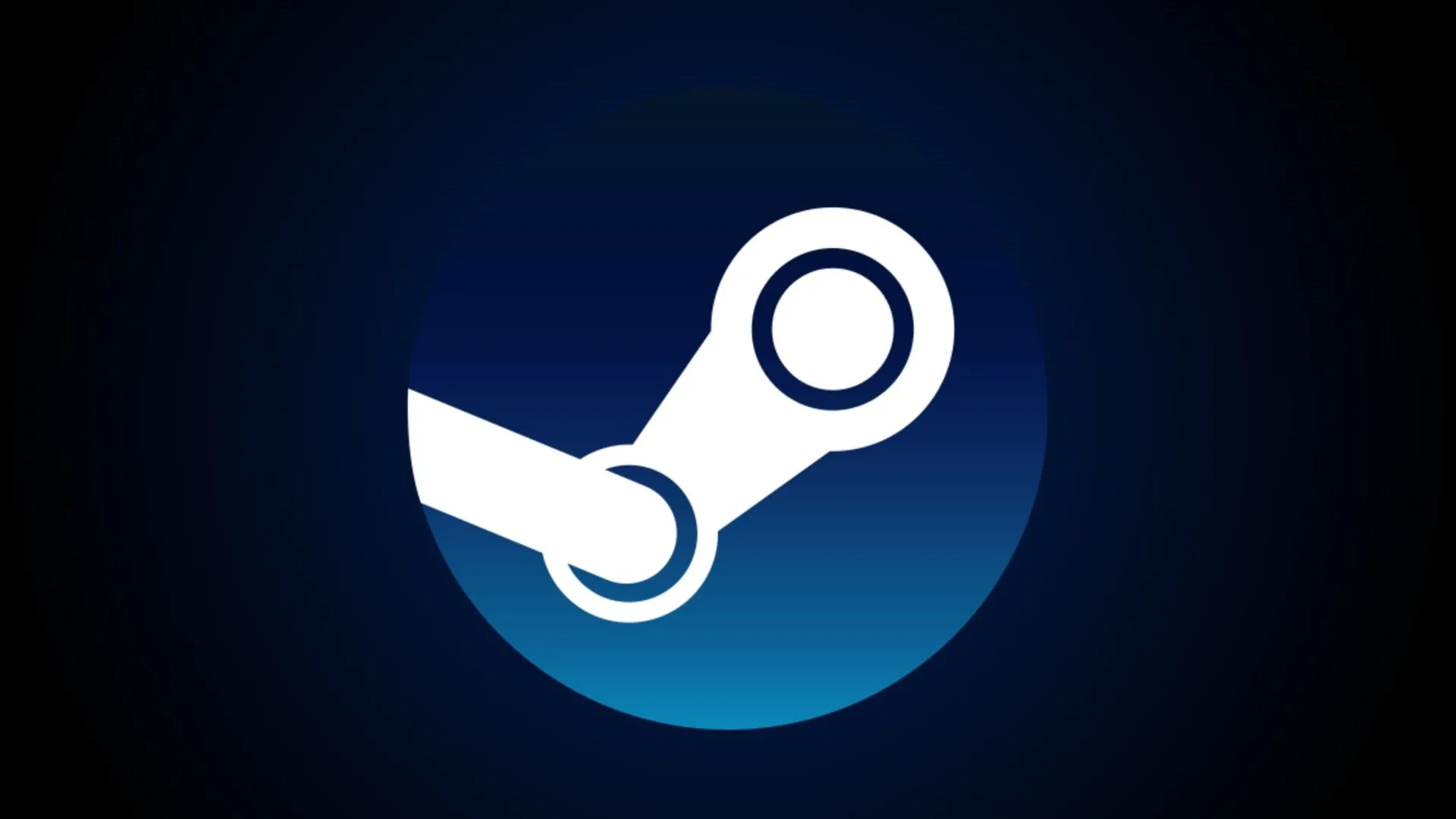 Logo Steam trên nền xanh và đen, biểu tượng của nền tảng game kỹ thuật số
